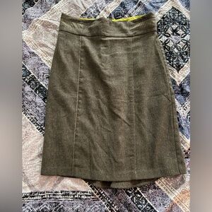 bebe Brown & Neon Green Fitted Flare Y2K Skirt